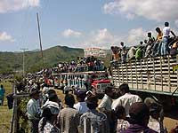 From Toez, the site of the Congress,
as people mobilized for the March.
August 20, 2001