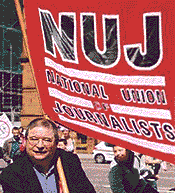 Martin O'Hagan at an NUJ march